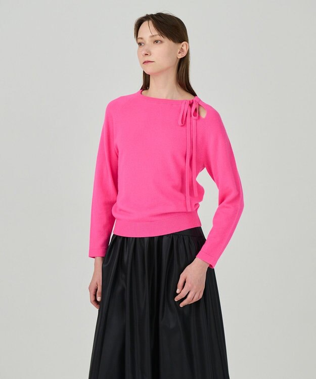 GRACE CONTINENTAL ボウタイカシミヤトップ ピンク