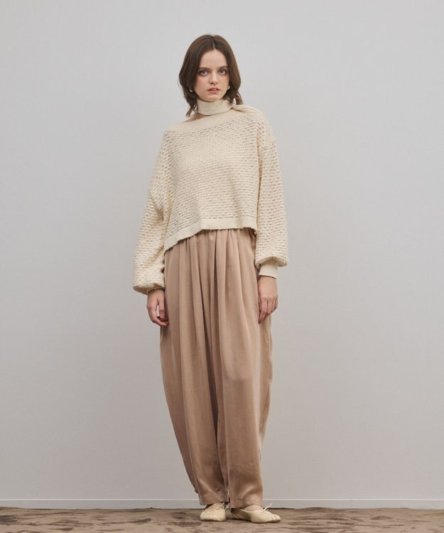 GRACE CONTINENTAL メッシュオーバーニットトップ キナリ