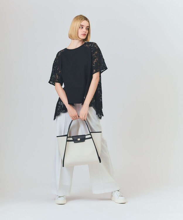 GRACE CONTINENTAL フラップトートバッグ ホワイト