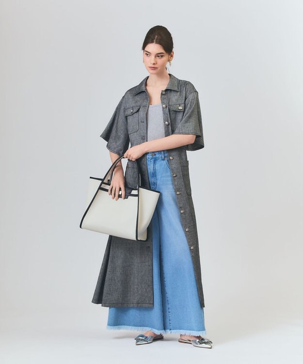 GRACE CONTINENTAL フラップトートバッグ ホワイト