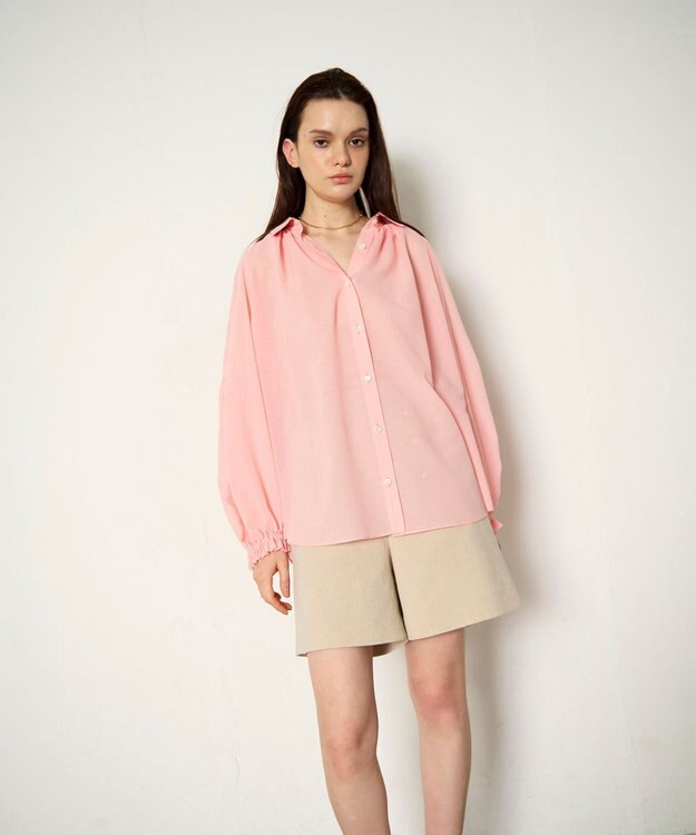 GRACE CONTINENTAL ドルマンボリュームシャツ ピンク