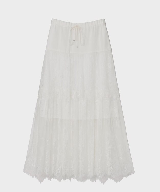 GRACE CONTINENTAL レース切替ティアードスカート キナリ