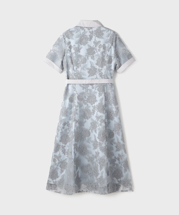 GRACE CONTINENTAL フラワーコード刺繍ワンピース グレー