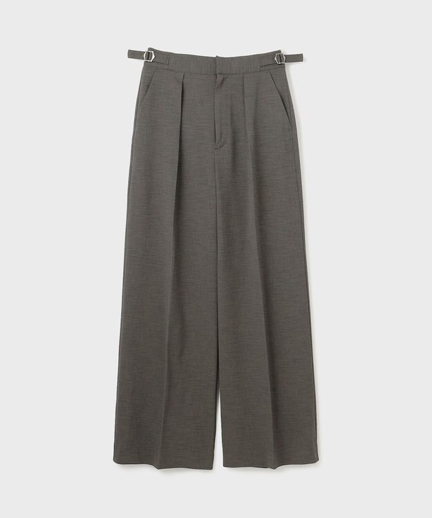 GRACE CONTINENTAL スラブストレッチタックパンツ チャコール