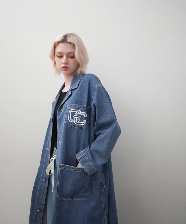 GRACE CONTINENTAL メカニックデニムコート ブルー