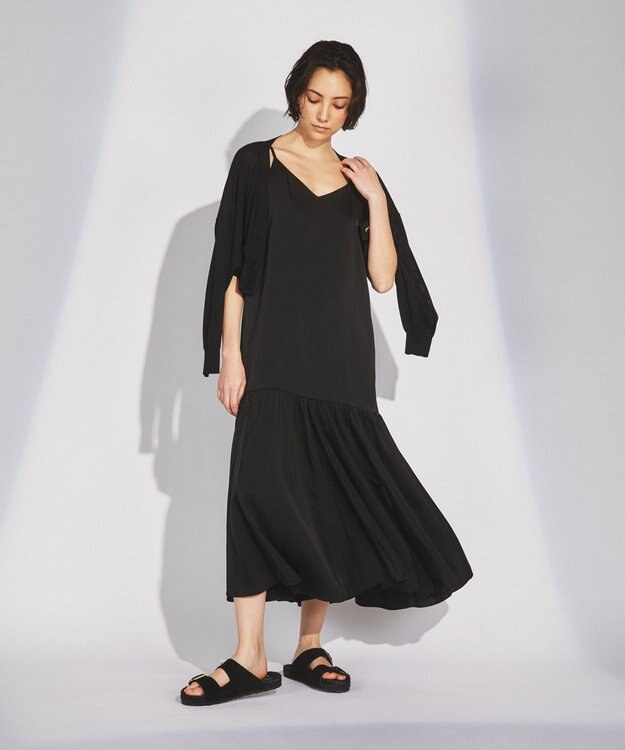 GRACE CONTINENTAL ショートルーズニットカーディガン ブラック