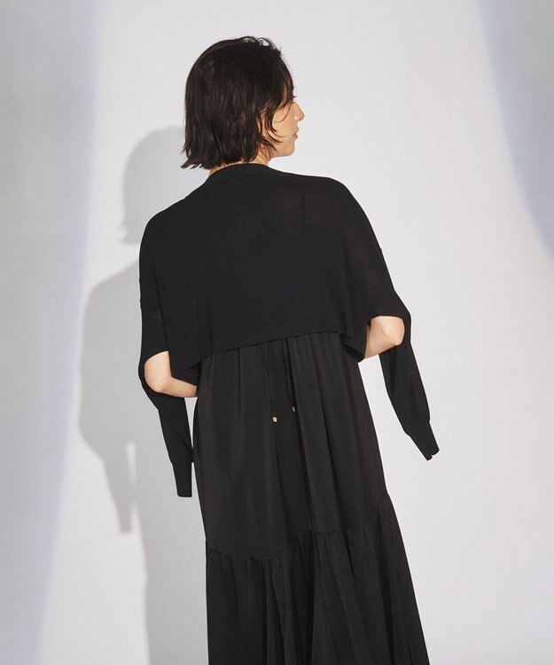 GRACE CONTINENTAL ショートルーズニットカーディガン ブラック