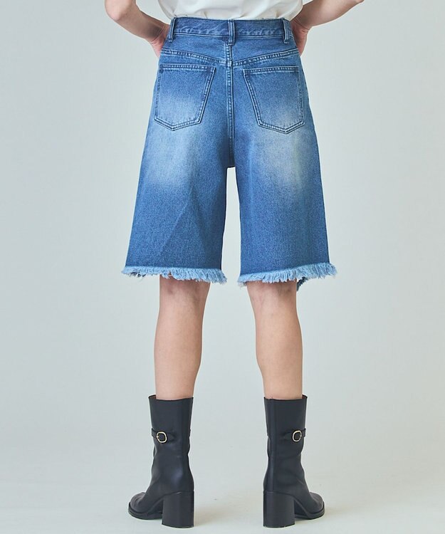 GRACE CONTINENTAL クラッシュハーフパンツ ブルー