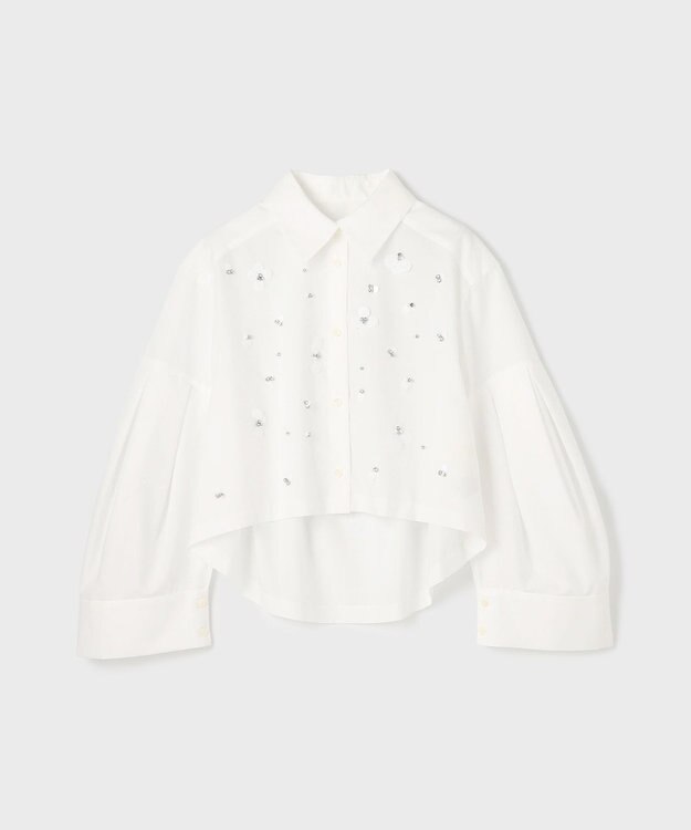 GRACE CONTINENTAL ビジューシャツ ホワイト