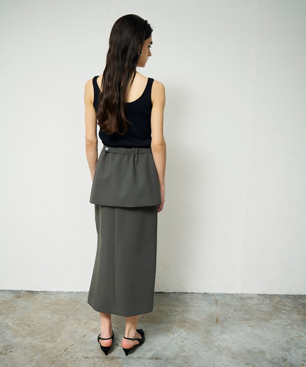 GRACE CONTINENTAL レイヤードペンシルスカート グレー