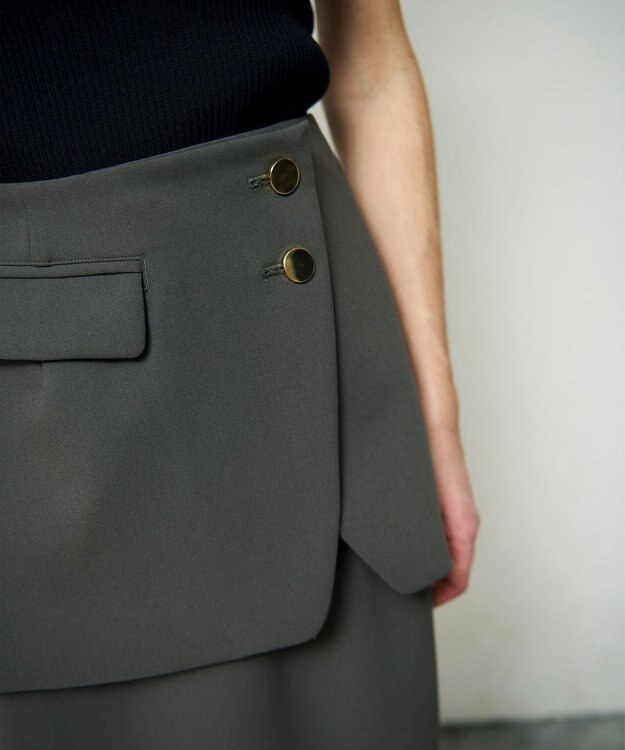 GRACE CONTINENTAL レイヤードペンシルスカート グレー