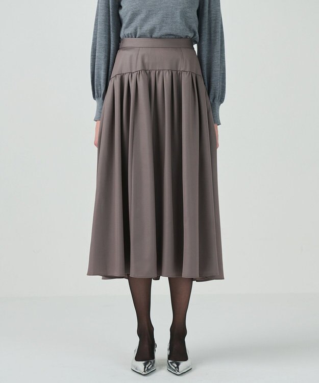 GRACE CONTINENTAL チンツジョーゼットスカート グレー