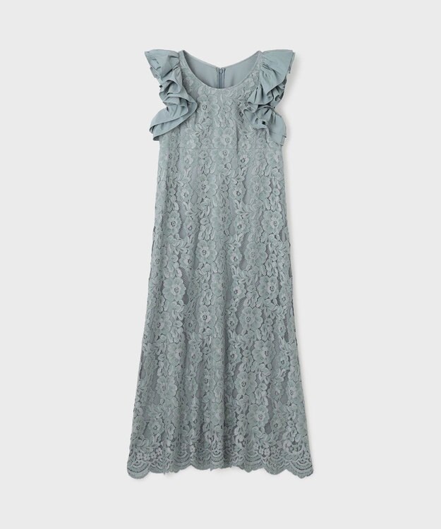 GRACE CONTINENTAL フリルレースワンピース ブルー