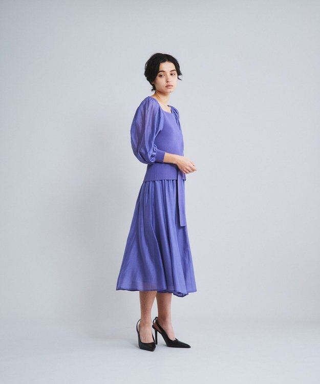 GRACE CONTINENTAL シアーニットオケワンピース パープル