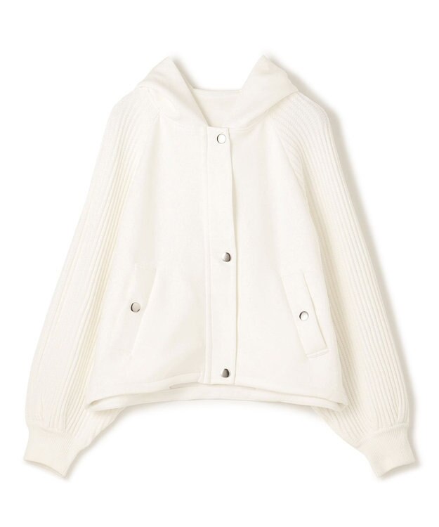 GRACE CONTINENTAL ニットコンビパーカー ホワイト