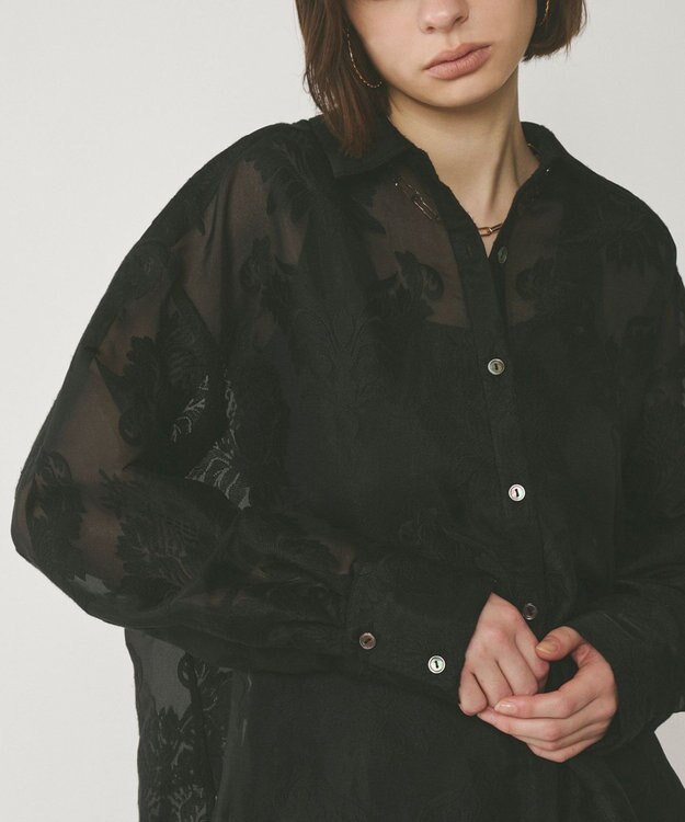 GRACE CONTINENTAL オーナメントオーバーシャツ ブラック