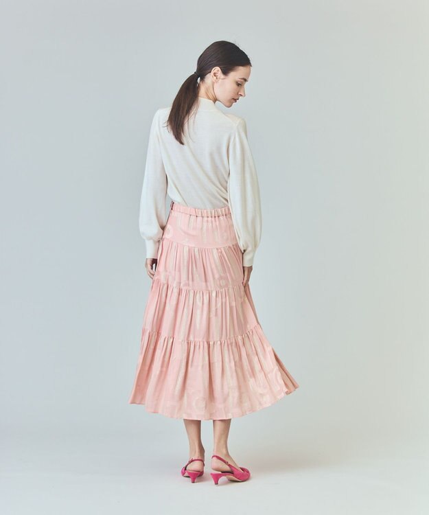 GRACE CONTINENTAL ラメジャガードサテンスカート ピンク