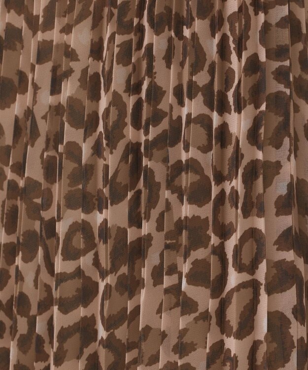 GRACE CONTINENTAL ヒョウ柄ロングプリーツスカート ベージュ