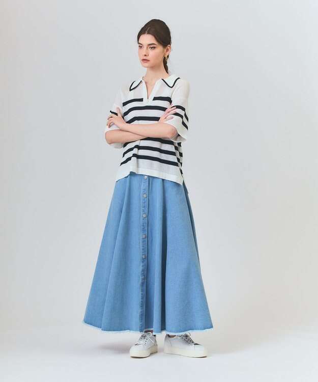GRACE CONTINENTAL サーキュラーデニムスカート サックス