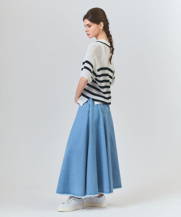GRACE CONTINENTAL サーキュラーデニムスカート サックス