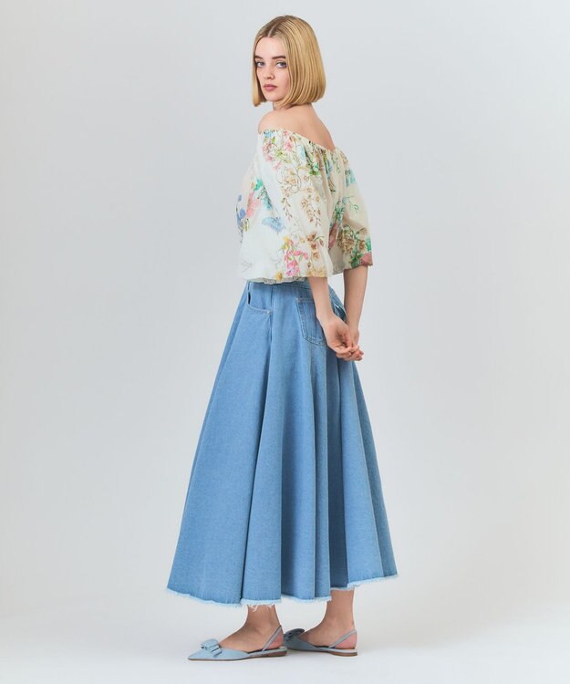 GRACE CONTINENTAL サーキュラーデニムスカート サックス