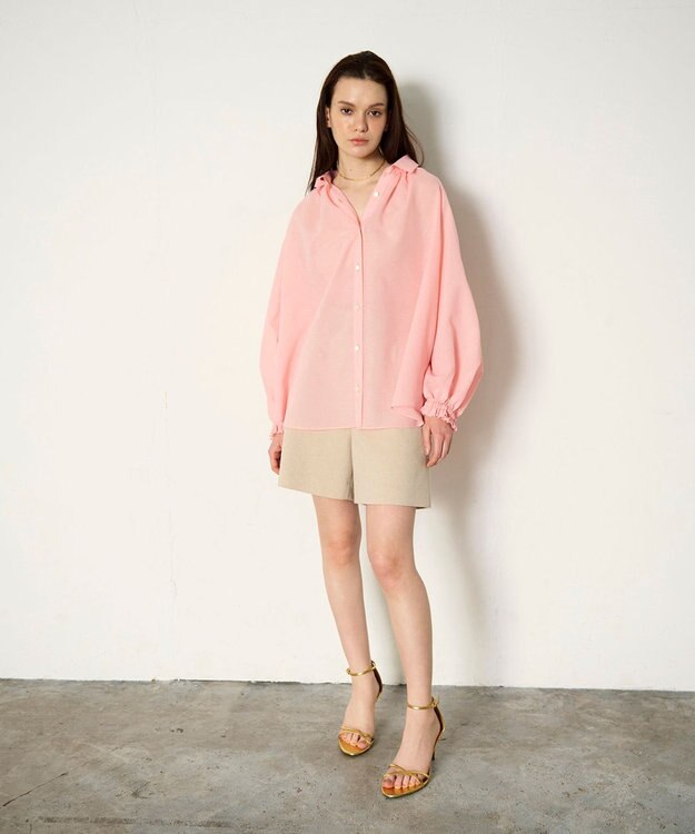 GRACE CONTINENTAL ドルマンボリュームシャツ ピンク