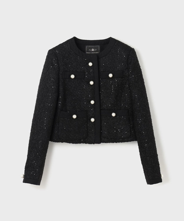GRACE CONTINENTAL ツイードショートジャケット ブラック