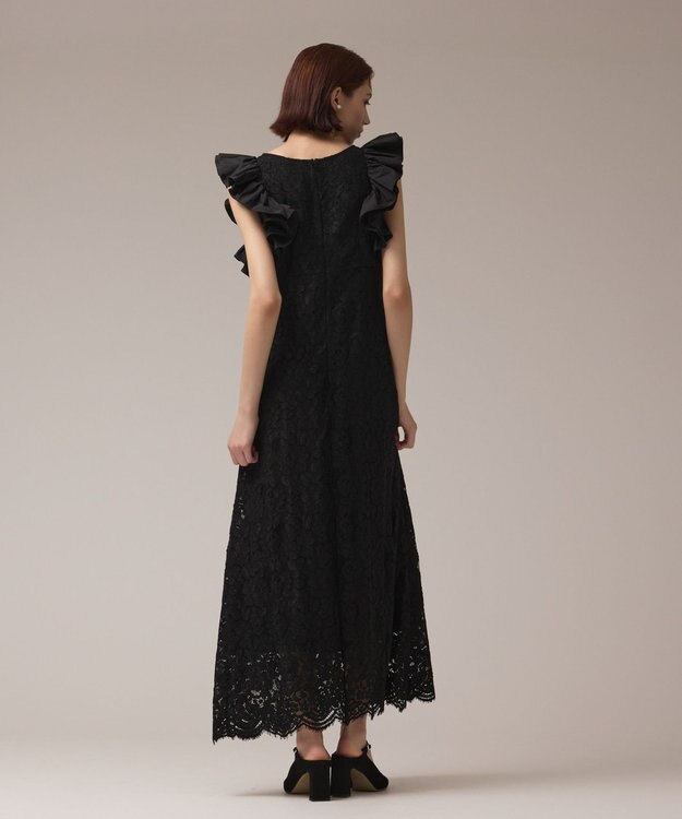 GRACE CONTINENTAL フリルレースワンピース ブラック