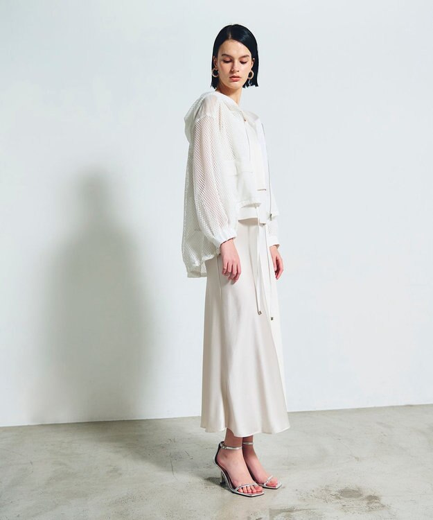 GRACE CONTINENTAL メッシュコンビフーディー ホワイト