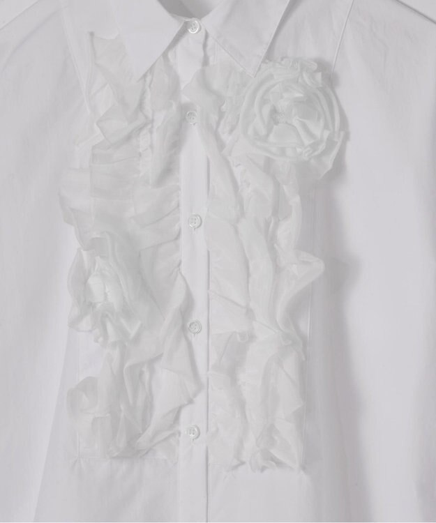 GRACE CONTINENTAL コサージュドレスシャツ ホワイト