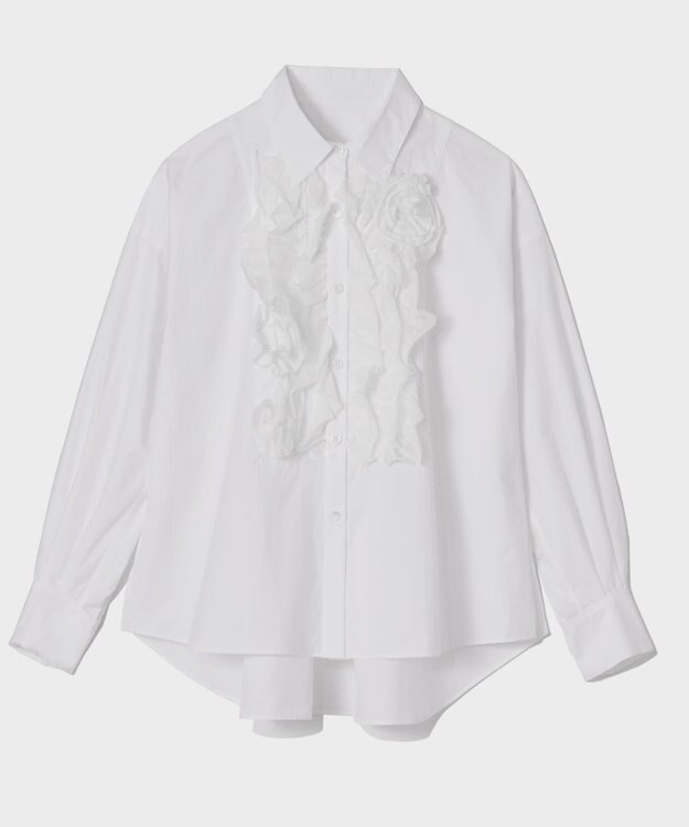 GRACE CONTINENTAL コサージュドレスシャツ ホワイト