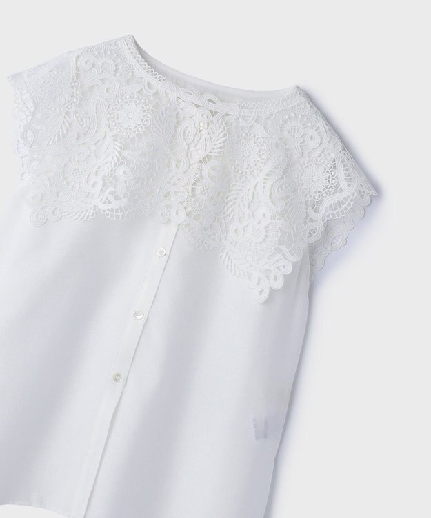 GRACE CONTINENTAL パターンレースカラーブラウス ホワイト