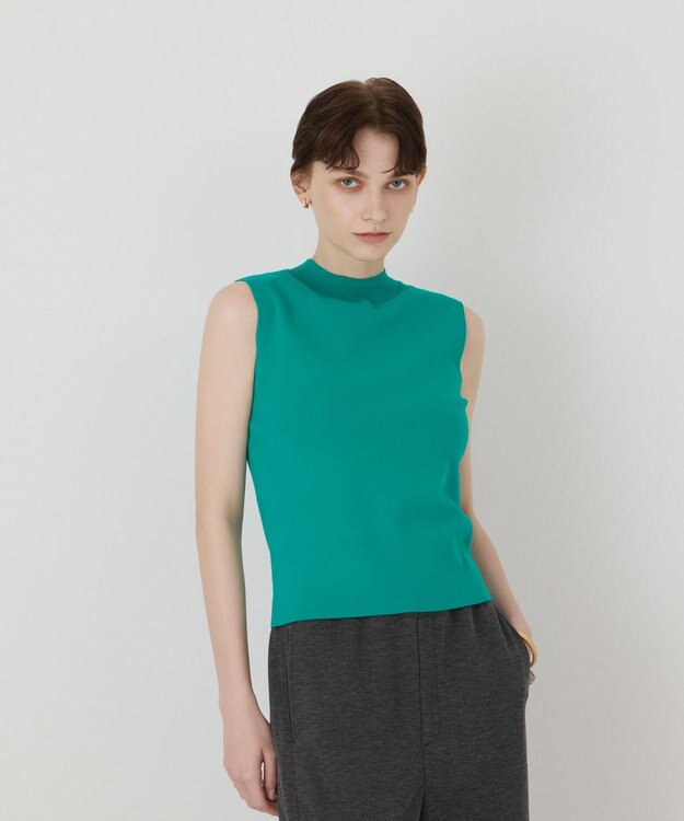GRACE CONTINENTAL ハイネックニットトップ グリーン