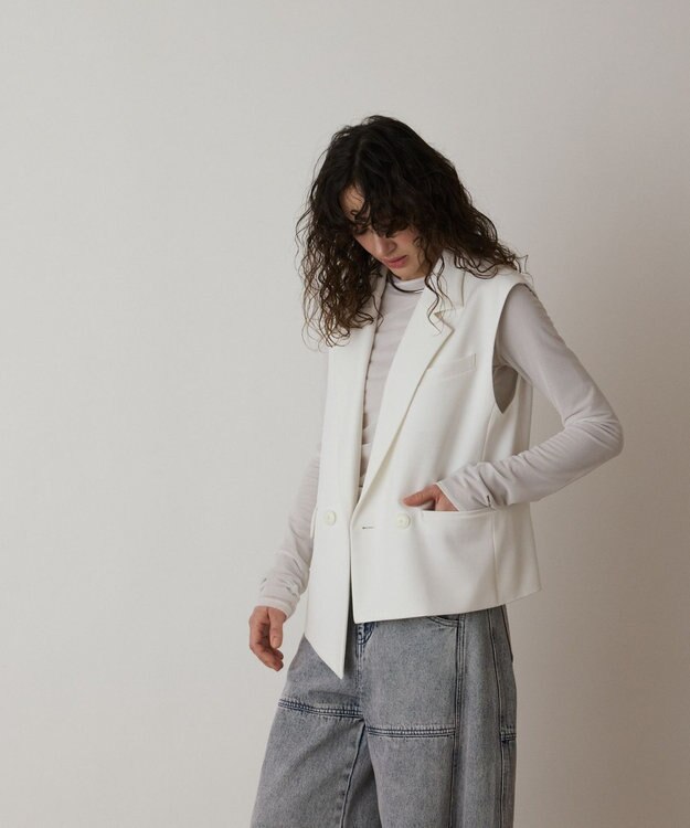 GRACE CONTINENTAL イレヘムジレジャケット ホワイト