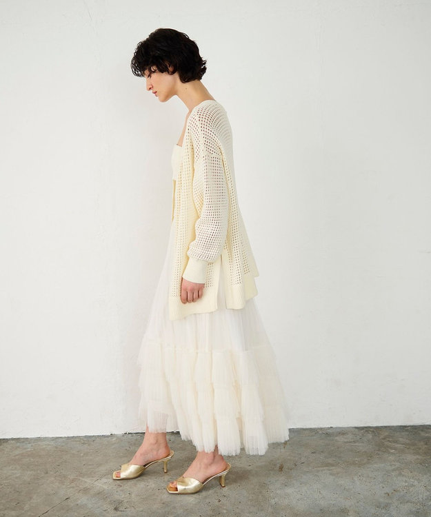 GRACE CONTINENTAL メッシュドルマン2WAYニット ホワイト