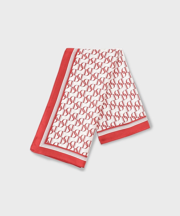 GRACE CONTINENTAL モノグラムスカーフ レッド