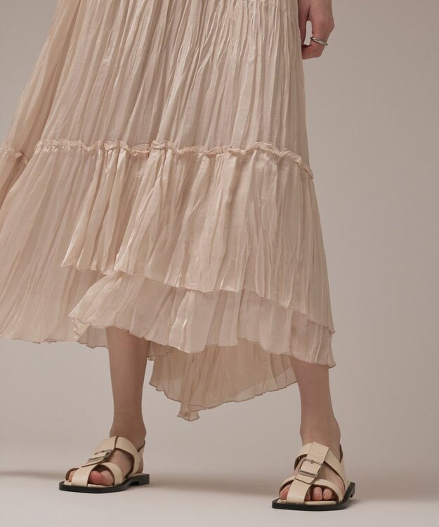 GRACE CONTINENTAL ワッシャープリーツスカート ベージュ