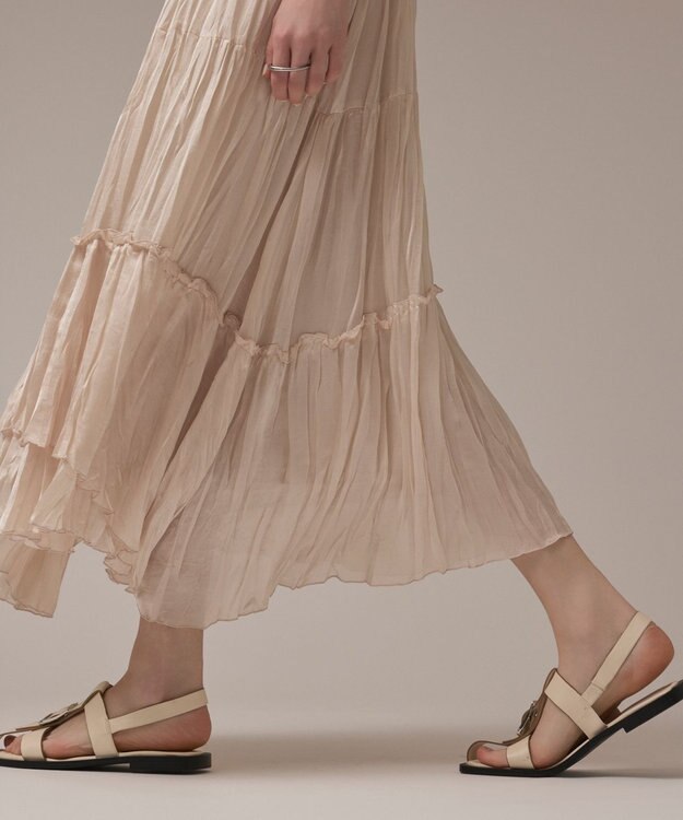 GRACE CONTINENTAL ワッシャープリーツスカート ベージュ