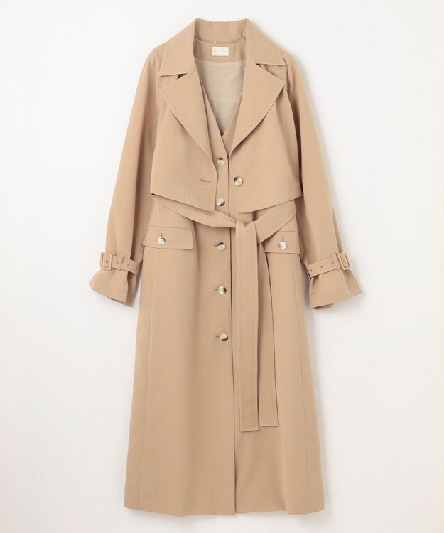 GRACE CONTINENTAL ストレッチスラブ3WAYコート ベージュ