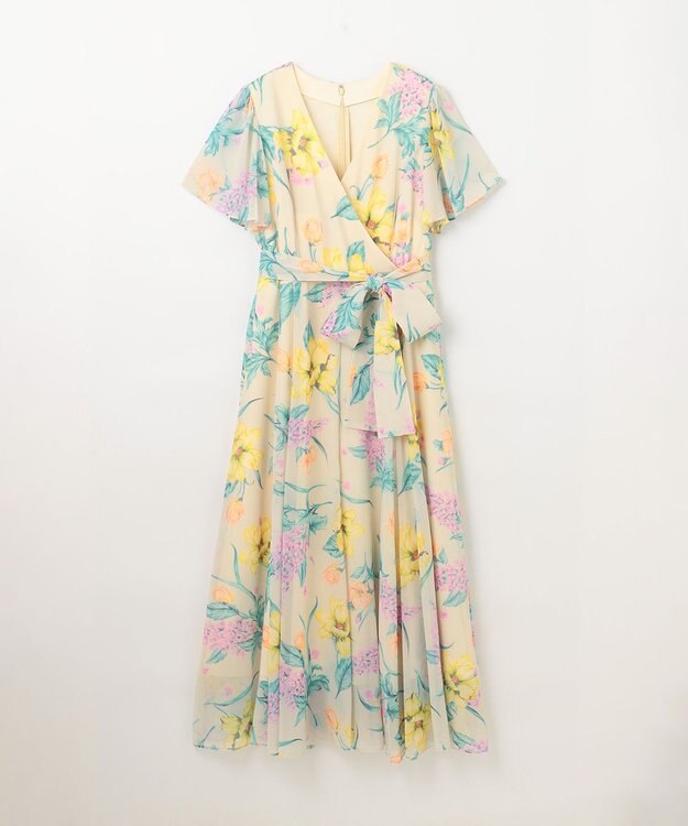 GRACE CONTINENTAL ミモザプリントワンピース ベージュ