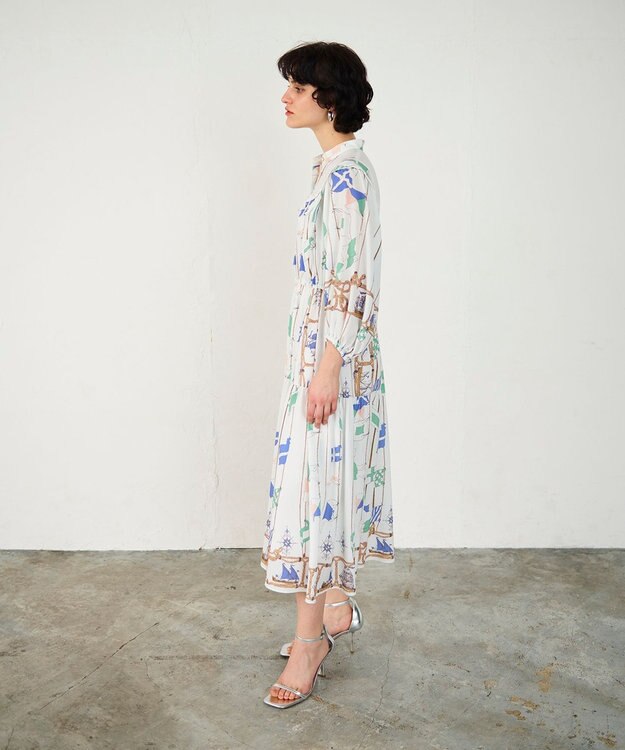 GRACE CONTINENTAL セーラープリントワンピース キナリ