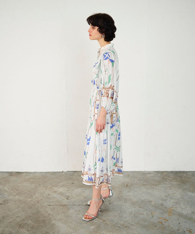 GRACE CONTINENTAL セーラープリントワンピース キナリ