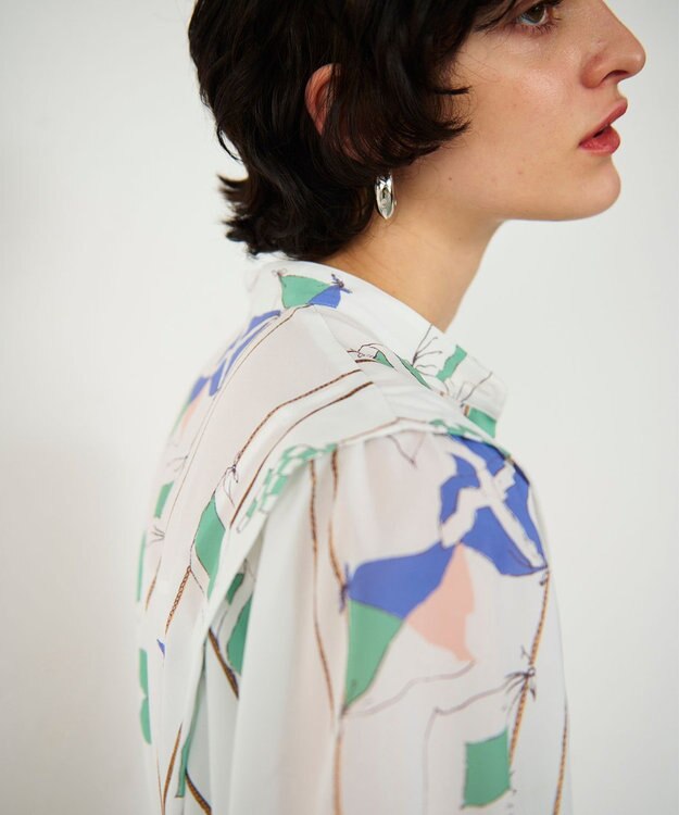 GRACE CONTINENTAL セーラープリントワンピース キナリ