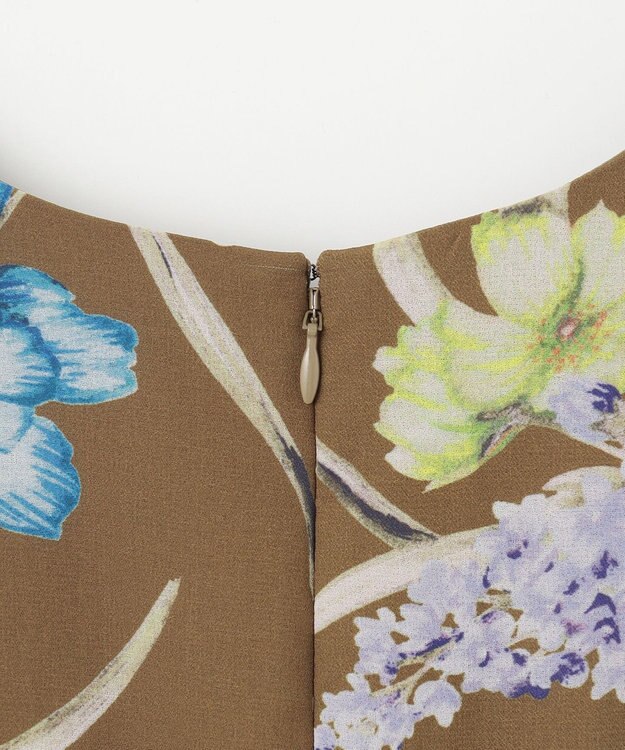 GRACE CONTINENTAL ミモザプリントワンピース ブラウン