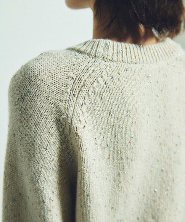 GRACE CONTINENTAL カシミヤ混ラメニットトップ キナリ