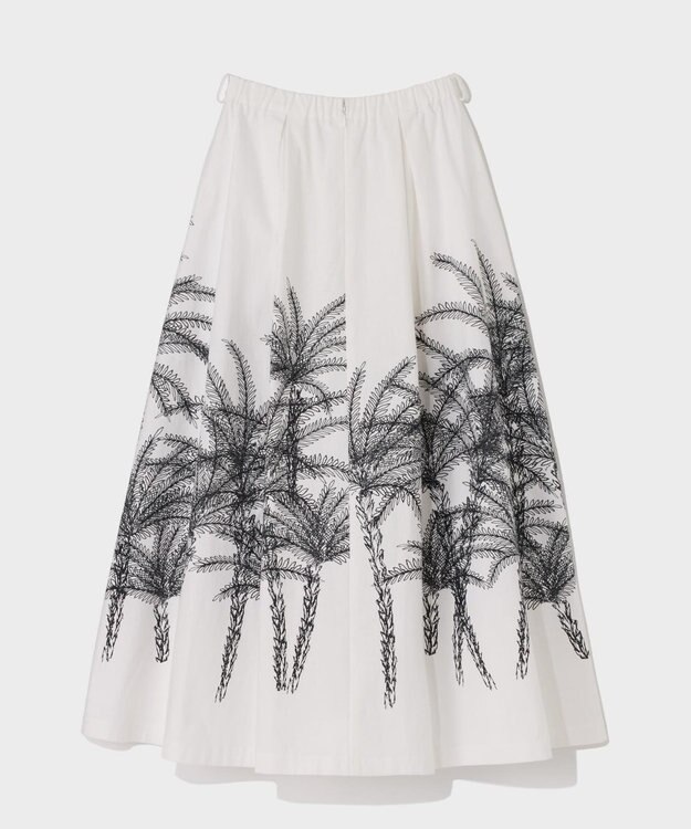 GRACE CONTINENTAL プラージュプリントタックスカート ホワイト