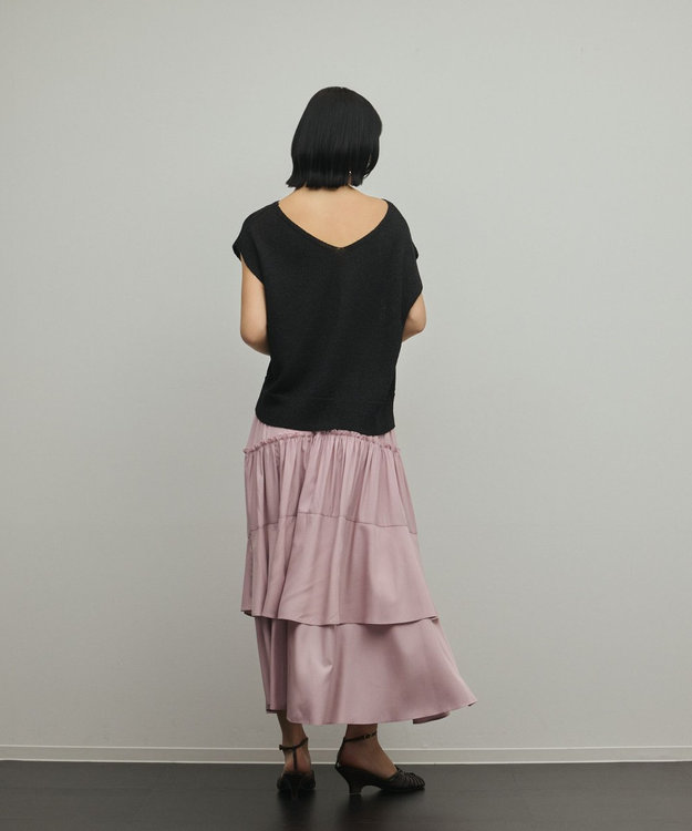 GRACE CONTINENTAL ロングティアードスカート ピンク
