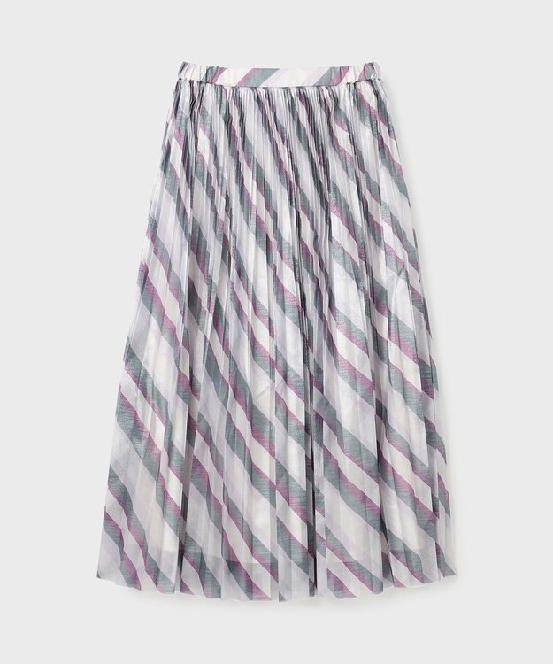 GRACE CONTINENTAL ラメラインプリーツスカート パープル