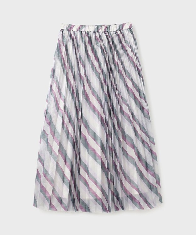 GRACE CONTINENTAL ラメラインプリーツスカート パープル