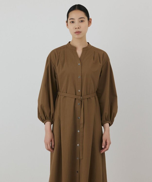 GRACE CONTINENTAL ベルト付カフタンワンピース キャメル